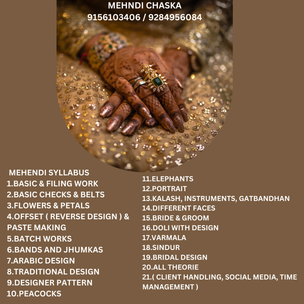 MEHENDI HEENA CLASS ARTIST COURSE ACADEMY